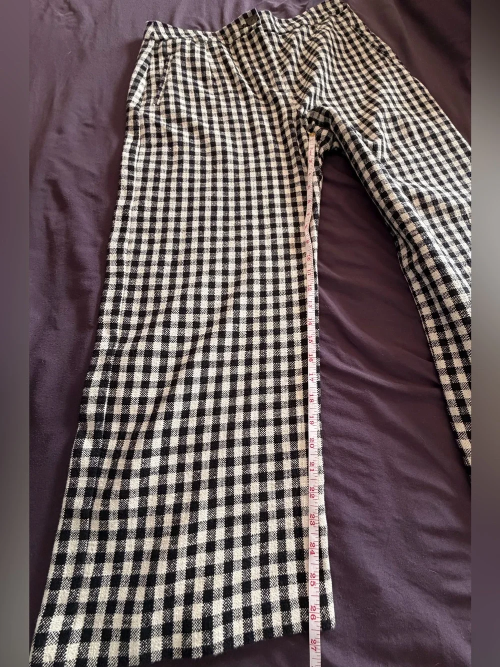 Sezane Black & Cream Gingham Martin Crop Trousers - W46